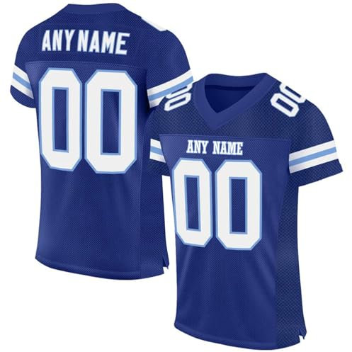 Generisch Personalisiert Herren Sporthemden Individuelles Rugby Trikot Schnelltrocknend American Football Trikot Fußball Trikot Atmungsaktiv T-Shirt Kurzarm Trikot Männer Damen Black Friday Angebote