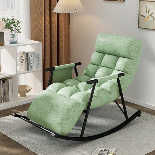 Fauteuil à bascule surdimensionné rembourré avec dossier inclinable réglable et repose-pieds Idéal pour le salon, le balcon et le jardin