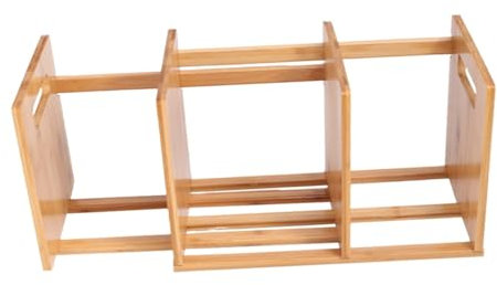 Operitacx 1 Pc Rack de Stockage de Bureau Porte-Livre Extensible Porte-Livre de Bureau Mini Support de Stockage en Bois