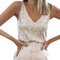 Viunychn Glitzer Oberteile Damen Ärmellos - Glitzer Pailletten Trägertop Festival Party Club Korsett Bustier BH Corsage Top Crop Top Damen Sexy Spaghettiträger Ärmellos Dessous Tank Top