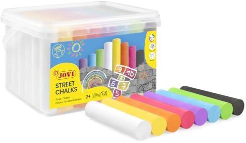 Jovi - STREET CHALKS Cubo 48 Tizas jumbo súper gruesas para pintar suelo