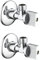 llave de paso 1/2-3/8, contiene 2 unidades. Llave de escuadra, válvula de corte de agua, ideal para baños, cocinas, bares o restaurantes (Mando metálico)