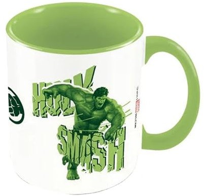 Hulk Smash Inner - Taza de dos tonos, Blanco/verde lima, Taille unique