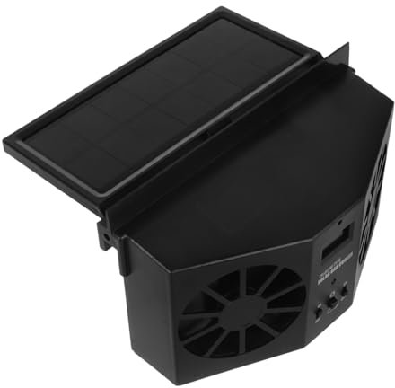 MUCKLILY Auto-lüfter Für Klein Cool Konditionierung Fensterlüfter Montiert Autoventilator Solarbetrieben Schwingen Groß Luft Auto Kühler Autofensterlüftung Abs Black