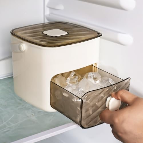 Machine à glaçons sur le plan de travail, facile à presser, libère tous les glaçons en une seconde, boîte de rangement pour 48 glaçons avec poignée, pince à glaçons et panier, machine à glaçons