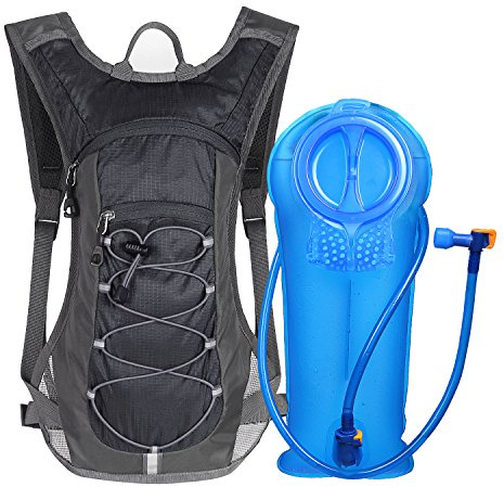 Unigear Hydration Pack Backpack with 70 oz 2L Water Bladder for Running, Hiking, Cycling, Climbing, Camping, Biking (Black)