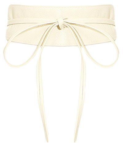 malito – Damen Taillengürtel aus 100% weichem Echtleder – Onesize Bindegürtel mit verstellbarem Taillenband – breiter Wickelgürtel mit Schleife – Hüftgürtel G100 (Beige)