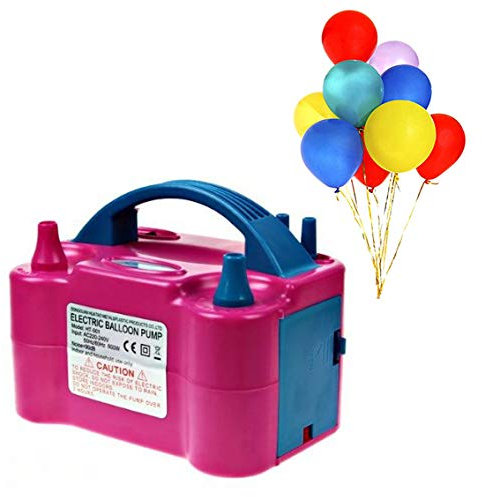 Xrten Bomba de Aire Eléctrica 600W Alta Potencia Inflador Globo Eléctrico para Inflar Globos, Rosa