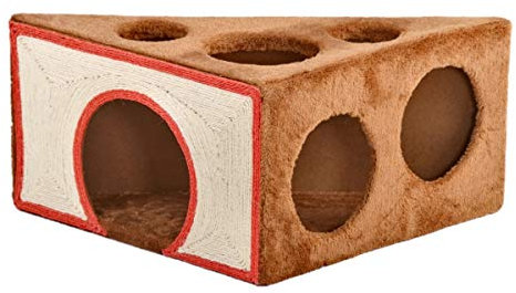 Lycce Katzenhöhle KäseEcke braun 45cm x 45cm x 26cm