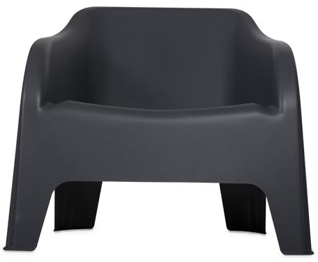Toomax Sessel Petra: Modern, Grau, Kunstharz, UV-beständig, Stapelbar, Outdoor, Entspannen, Armchair