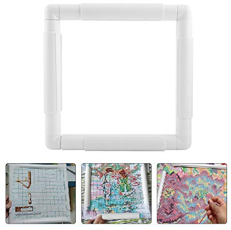 Quadratische Stickrahmen, Kunststoff Cross Stitch Hoop Nähen Hoop Stickerei Snap Frame Hoop für Stickerei Cross Stitch Quilting Needlepoint Tool(20.3×20.3cm)