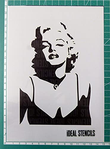 Marilyn Monroe Bild Schablone - Malen Schablone für Kunst Handwerk und Dekorieren - Wiederverwendbare Schablone Hergestellt aus Waschbar Plastik - Farbe Design auf Wände, Stoff, Möbel