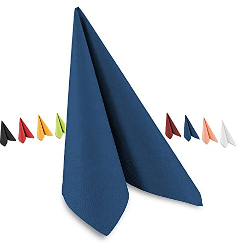 Tafel-Servietten, 3-lagig, 40 x 40 cm, Inhalt 250 St., in unterschiedliche Farben, jeweils abgestimmt auf Einrichtung & Dekoration, für Gastronomie & Zuhause, blau