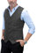 Solove-Suit Herren Casual Freizeit AnzugWeste Plaid Tweed Slim Fit Weste for Hochzeits-Trauzeugen(Schwarz,XXXL)