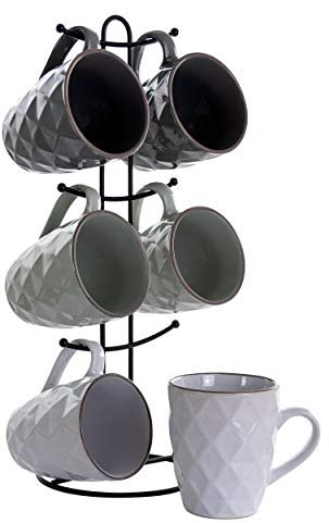 Elama Diamond Tassen-Set aus der Serie Wave, Steinzeug, Sortiert grau 1