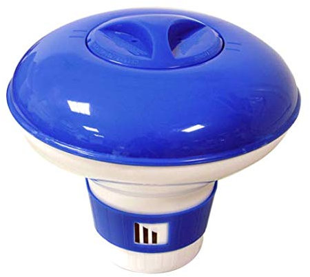 Siqua Dispensador Grande Cloro Flotante. Dosificador Automático Cloro para Piscinas. Kit Mantenimiento Piscinas y SPA. Capacidad 5 Pastillas 200g (Grande)