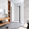 AICA paroi de douche 120x40x200cm paroi de douche à l'italienne avec un retour pivotant 40cm en 8mm verre anticalcaire avec une barre de stabilisation extensible
