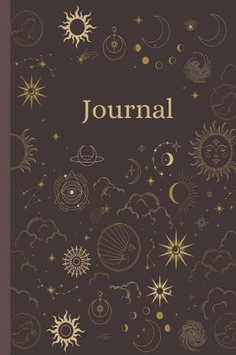 Notizbuch Journal Tagebuch liniert Spirituell Magic A5 6x9 Mond Sterne Mondphasen Yoga Meditation Softcover