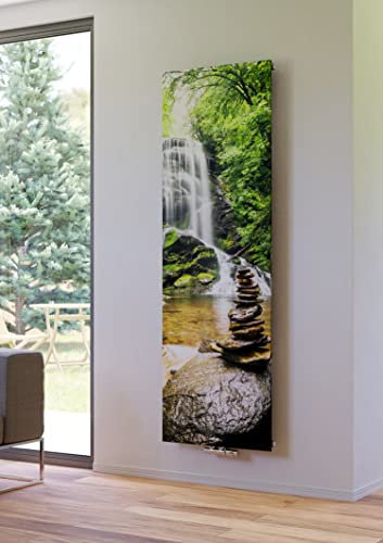 XIMAX Motiv Heizkörper P1 Plan Print Raumheizkörper Mittenanschluss Bildheizung 1800x595 mm 1088 Watt Wasserfall 3
