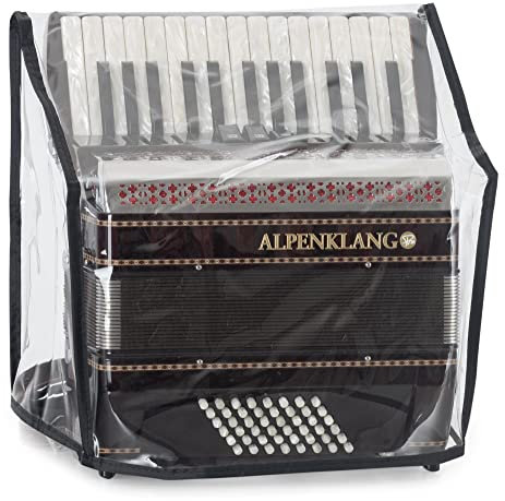 Alpenklang Cover für 48 Bass-Akkordeon - Schutzhülle für Akkordeon - Passend für Akkordeons mit 48 Bässen - Abmessungen (BxTxH): ca. 33 x 22 x 32 cm - aus PVC - Transparent