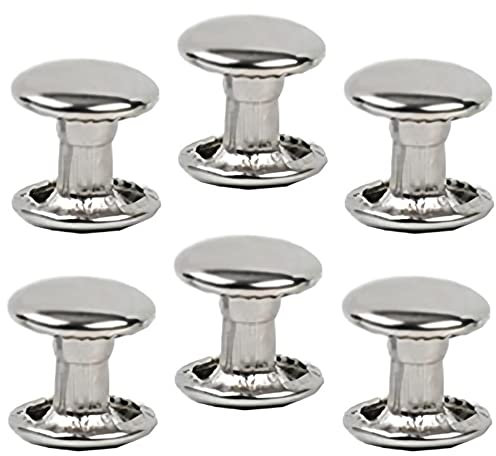 100 Sets Silberne Edelstahl Leder Nieten Doppelkappe Nieten Röhrenförmige Metallnieten Reparaturen Dekoration Handwerk Zubehör für Leder Handwerk Kleidung Schuhe Taschen Gürtel (12mm Silber)