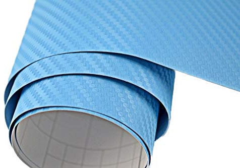 Neoxxim 19,77€/m² 3D Carbon Folie hell blau 30 x 150cm Autofolie Deko Klebefolie blasenfrei