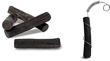 BLACK+BLUM | Charcoal Water Filter Sticks | 4 Pieces, Last 6 Months Each, Wood Black & Charcoal Water Filter Hydration with Locking Coil, Old Japanese Tradition, Lasts 6 Months, Natural Wood