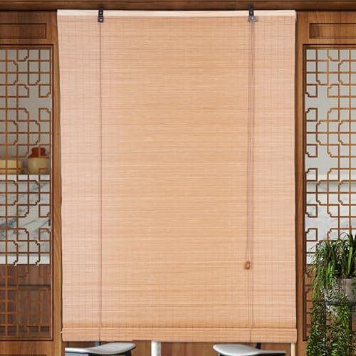 Rideau en Bambou,Rideau Bambou Exterieur,Naturel Respirant Rideau en Bambou,Store Bambou intérieur,Store Fenetre Occultant,pour Balcon/Jardin/Intérieur/Extérieur-C-WxH:80X180CM/32X71in