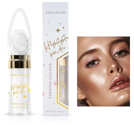 VIOLA HOUSE Gesicht Highlighter Powder Stick, Körper Haar Schimmer Glitter Puder, für Aufhellung Gesicht Körper Lippen Makeup Kit. (weiß)