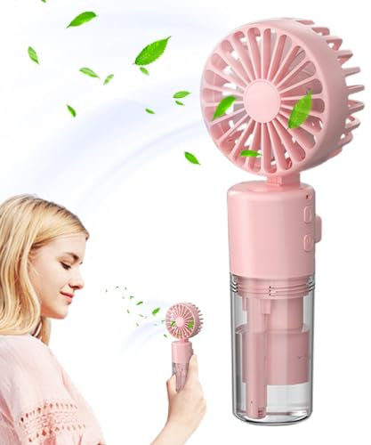 ycezw Ventiladores de pulverización portátiles de mano | Ventilador de pulverización de agua recargable, suministros de verano portátil plegable con mango ergonómico para mujeres, hombres, niños y