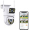 Home Security Cameras 4K HD Dual Lens Camera 2K Dual Screen PTZ Camera Outdoor Auto Tracking Security Camera Waterproof Surveillance Motion Detection(4MP Add 32G Card)