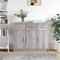 Myheimly Sideboard, Kommode mit viel Stauraum, Mehrzweckschrank Schrank mit Türen Schubladen, Beistellschrank Anrichte Wohnzimmer, Holzwerkstoff Sideboard Grau Sonoma