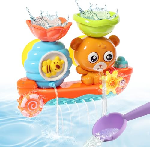 OAKENCREST Badewannenspielzeug ab 1 2 3 Jahre, Badespielzeug Baby, Bär und Bee Wasserspielzeug Kinder, Badewannen Spielzeug Kinder, Geschenk für Jungen Mädchen Geburtstag ab 1 2 3 Jahr