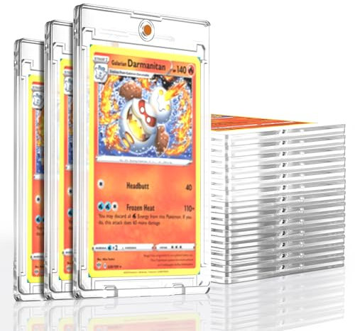 16 Stück 35PT Magnetic Harte Karten Hüllen UV-Schutz-Toploader für Sammelkarten, Transparent Card Holder für Pokemon, Magic, Yugioh, Sportkarten Sammlung