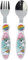 Set posate in acciaio inossidabile atossico 2 pezzi cucchiaio e forchetta per bambini (Unicorno)