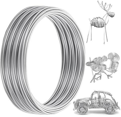 Basteldraht für Modellierung Blumenherstellung Puppen Schmuckherstellung | 2mm x 30 m Dicker Biegsamer Draht zum Basteln Schmuckdraht Silber, Weicher Aluminiumdraht Bindedraht Modellierdraht