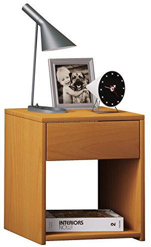 VCM Nachtschrank | Maße Nachttisch ca. H. 40 x B. 35 x T. 35 cm | Schublade und offenes Fach | Nachttisch - Sledo Mini