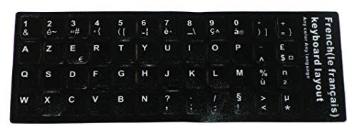 HeavFYj Russian Spanish English French Letters PC Laptop Computer Keyboard Stickers - French