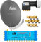 FUBA 12 TEILNEHMER DIGITAL SAT ANLAGE DAA780A + Profi LNB 0,1dB Full HDTV 4K + PMSE Multischalter 5/12 + 35 Vergoldete F-Stecker Gratis dazu