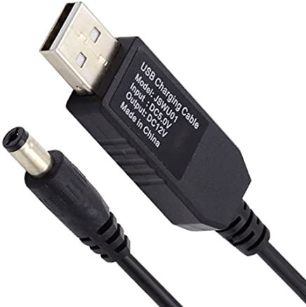 chenyang Convertisseur USB Boost - USB DC 5 V vers DC 12 V - 5,5 x 2,1 mm - 5,5 x 2,5 mm - Régulateur de tension - Câble connecteur 100 cm