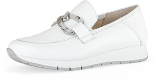Gabor Damen Slipper, Frauen Slip On,Wechselfußbett,Moderate Mehrweite (G),Mokassins,Halbschuhe,Slides,Loafer,Weiss (Silber),40.5 EU / 7 UK