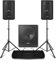 VONYX SMWBA15 Active PA Speaker Kit with 15 Subwoofer, Two 8 DJ Speakers, Adjustable Tripod Stands & Cables – Complete Audio System for DJs, Bands & Live Event Venues