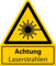 Aufkleber Warnaufkleber „Achtung Laserstrahlen“ Warnung Warnschild Folie signalgelb ähnl. ISO 7010 | Größen wählbar Made in Germany, Größen Name: 52x61 mm