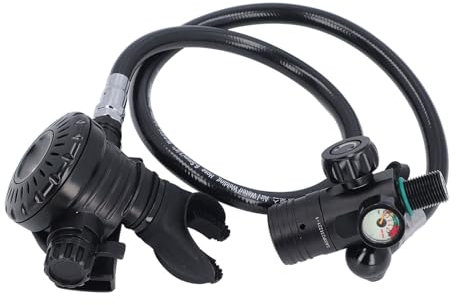 Gugxiom Atemregler-Set, 3/8-24UNF Mitteldruck-Schnorchel, 2. Stufe Atemregler Diving Explorer mit Mundstück Zum Tauchen