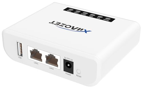 Xiiaozet LK100W Wireless Print Server, USB 2.0 Printer Sharing | Convert USB printers to network printers via Ethernet or WiFi; share one printer with multiple computers