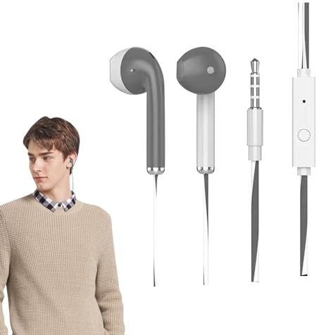 School Wired Headphones - Cute Plug-in Earbuds, 3.5mm Jack with Wire | Durable Earbuds, Excellent Sound Quality with Microphone for School Girls
