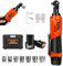 AUTOFU Ensemble de Clés à Cliquet Sans Fil Clé à Cliquet Électrique 3/8'' Couple 40N.m Ensemble de Clés à Cliquet avec 2X1.5Ah Li-Ion Batteries, Lampe de Travail LED, Chargeur Rapide 1H et 7 Douilles