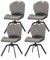 KHG 4er Set Esszimmerstühle drehbar Hellgrau, Webstoff, Drehstuhl, Küchenstuhl, Polsterstuhl, Wohnzimmerstuhl, Design Stuhl Gestell aus Metall
