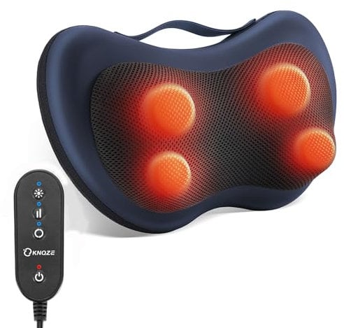 Nackenmassagegerät, Shiatsu Massagegerät für Nacken, Schulter, Rücken, Geburtstagsgeschenk für Frauen, Männer, Massagekisse mit wärme, 3D Rotierenden Massageköpfen, Fernsteuerung,Verlängerungsgurt