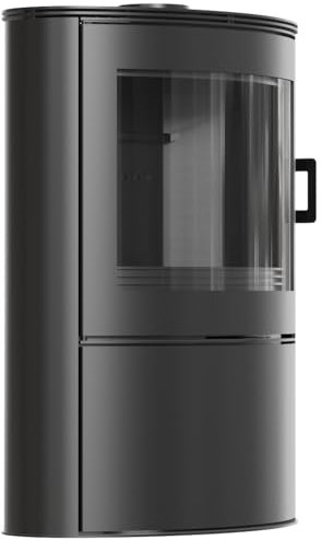 KRATKI Kaminofen aus Stahl 10kW KOZA/AB/S/2/BLACK/BA1 Ø150 BImSchV Stufe 65 EEK A Stahlofen, Schwedenofen